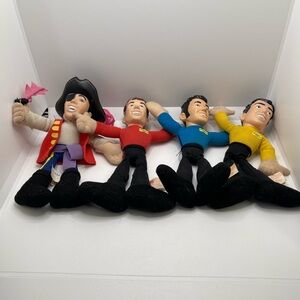 The Wiggles 4 Plush Doll Toy with hard head Red Blue Yellow Captain